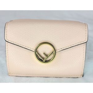 FENDI Micro Trifold Pink Leather Wallet| Women's Wallet
